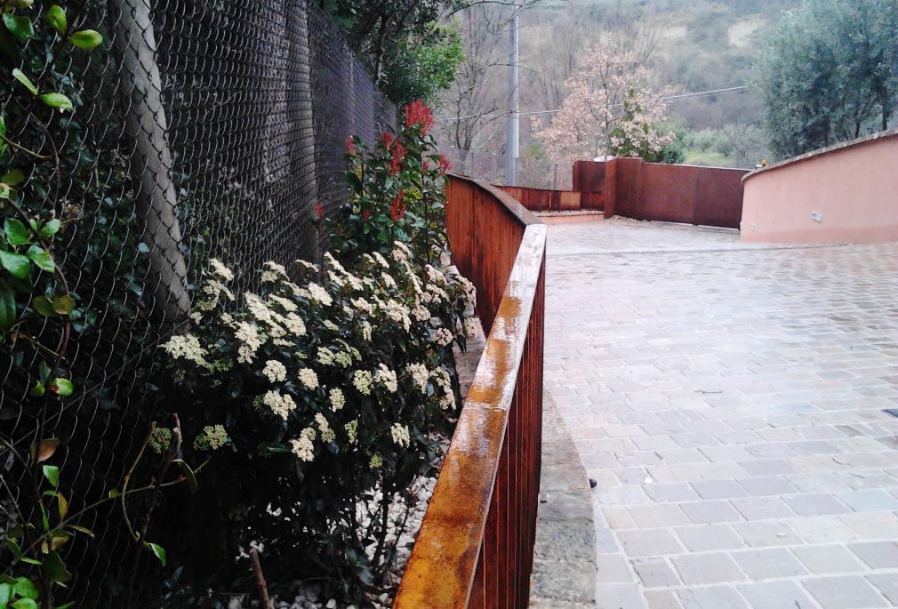 ringhiere in acciaio corten